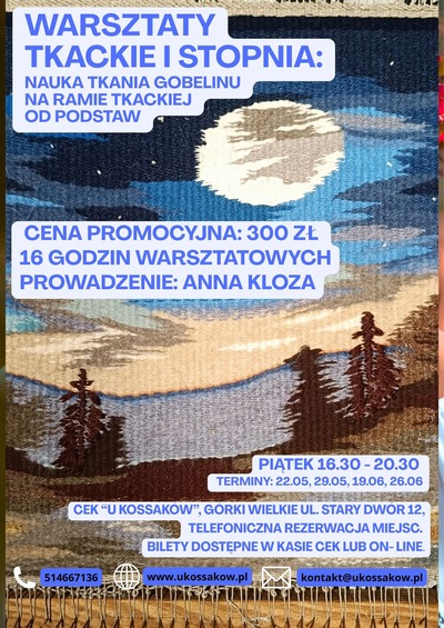 Plakat wydarzenia:  Warsztaty tkackie 