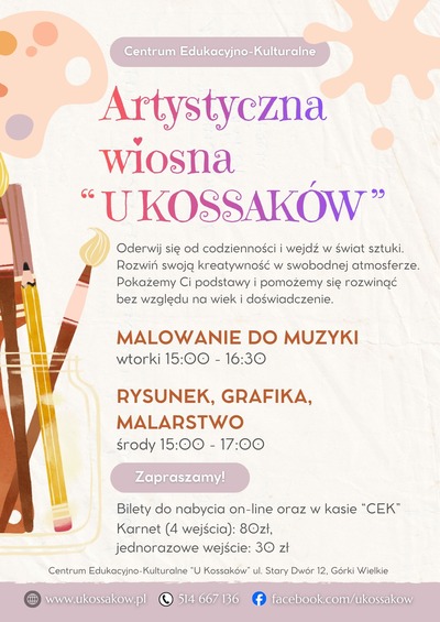 Plakat wydarzenia:  Zajęcia twórcze:  Malowanie do muzyki